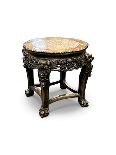 Lot 744 - A Chinese marble topped fish tank stand, early...