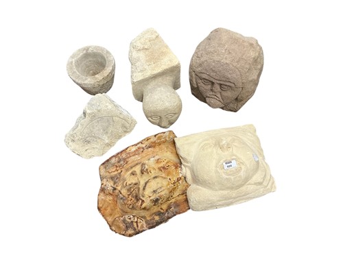Lot 609 - A carved stone Gargoyle fragment, together...