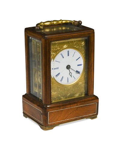 Lot 704 - A French rosewood carriage clock by J. B. Beguin, Paris, Number 199, mid 19th century