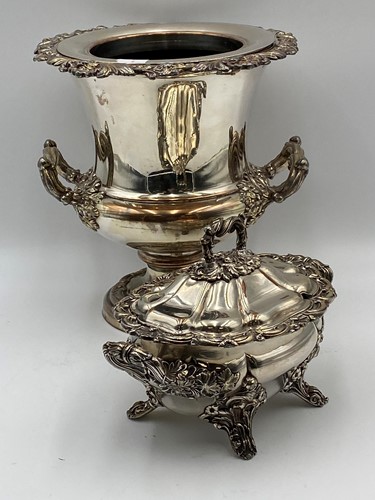 Lot 359 - A 19th century plated wine cooler together...