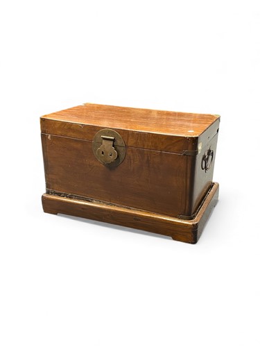 Lot 441 - A Chinese camphorwood trunk on a low stand,...