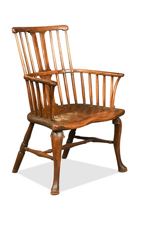 Lot 325 - An ash and elm comb-back armchair, late 18th century