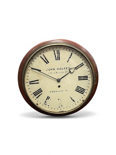 Lot 617 - A mahogany drop dial circular wall clock,...
