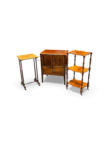 Lot 655 - A 19th century 3-tier faux rosewood whatnot...