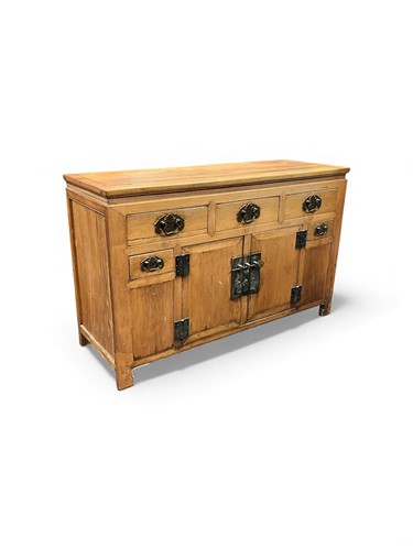 Lot 739 - A Chinese pale wood side cabinet, with a...