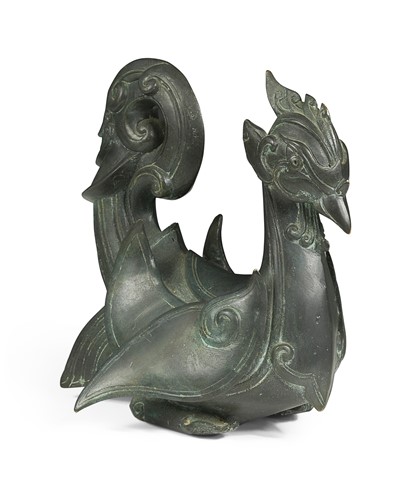 Lot 574 - A Santi's solid cast bronze mythical bird, 20th century