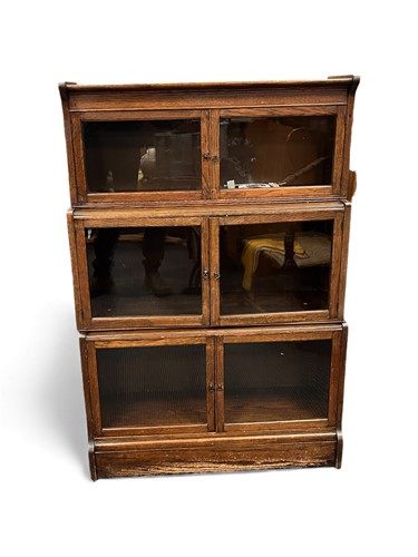 Lot 764 - A Globe Wernicke type oak stacking bookcase of...