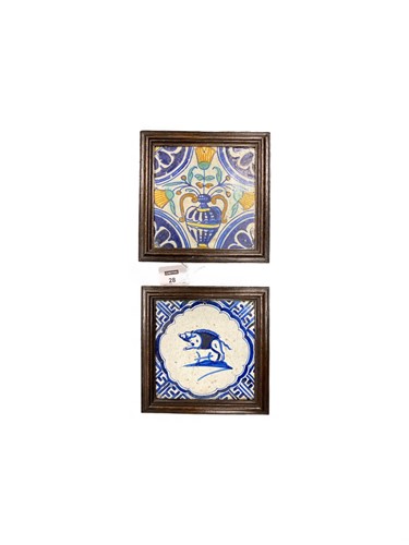 Lot 28 - Two Dutch Delft earthenware tiles, 18th...