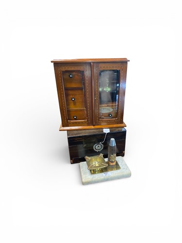 Lot 93 - An Edwardian mahogany and inlaid smokers...