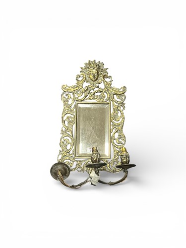 Lot 776 - A three light wall girandole, 19th...