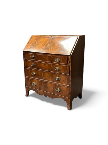 Lot 430 - A 19th century mahogany bureau, with fall...