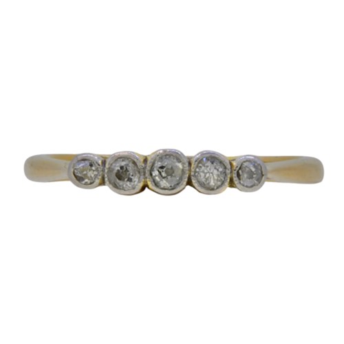 Lot 10 - A five stone diamond ring
