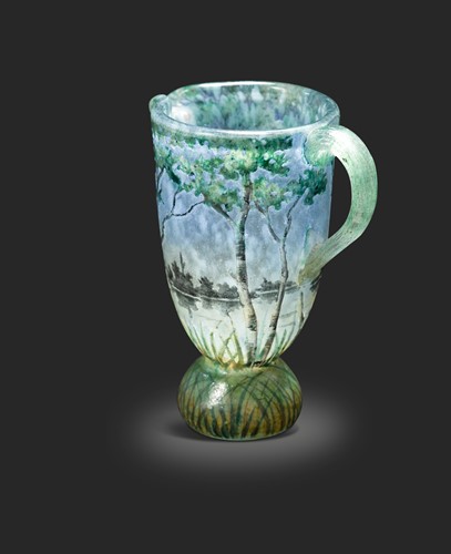 Lot 4 - Daum Nancy, a miniature pâte de verre cameo glass pitcher