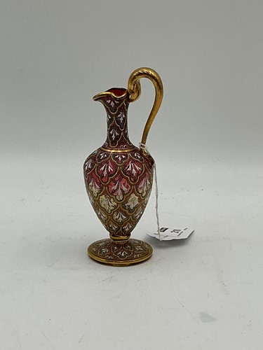 Lot 210 - A Ludwig Moser miniature glass ewer, late 19th...