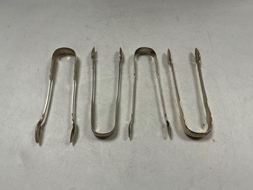 Lot 295 - Three pairs of Newcastle hallmarked silver...