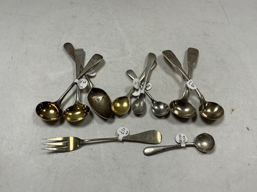 Lot 293 - A group of ten assorted silver small flatware...