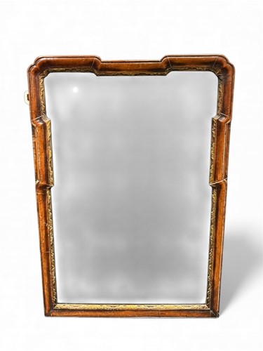 Lot 763 - A Queen Anne style wall mirror, with shaped...