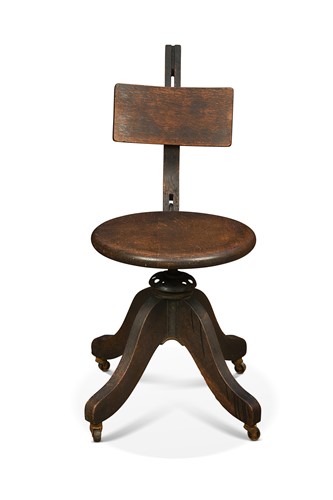 Lot 211 - A rare Globe Wernicke oak swivel chair or stool, circa 1920s