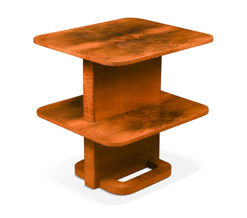Lot 223 - An Art Deco walnut two-tier occasional table