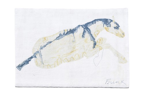 Lot 258 - Dame Elisabeth Frink R.A. (1930-1993), Reclining Horse, tapestry carpet, circa 1957