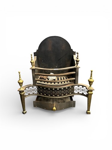 Lot 464 - A George III style cast iron and brass fire...