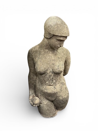 Lot 467 - A composite stone garden statue of a female...