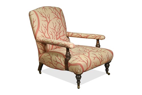 Lot 505 - An upholstered open library armchair, late 20th century