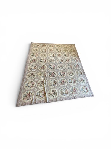 Lot 812 - Aubusson type floral tapestry with lavender...