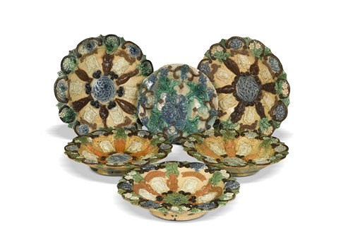 Lot 41 - Edward Bingham at Castle Hedingham, a group of five plates