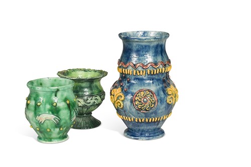Lot 46 - Edward Bingham at Castle Hedingham, a group of three pottery vessels