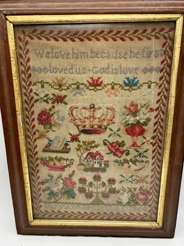 Lot 80 - A Victorian woolwork sampler by 'Mary Ann...