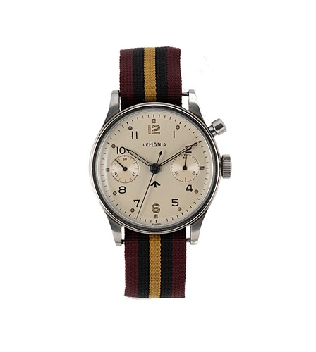 Lot 261 - Lemania - A stainless steel British Royal Navy Military wristwatch