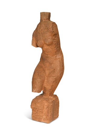 Lot 149 - Modern School, a carved wood female nude
