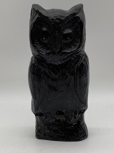 Lot 35 - A carved wood model of an owl, possibly bog...
