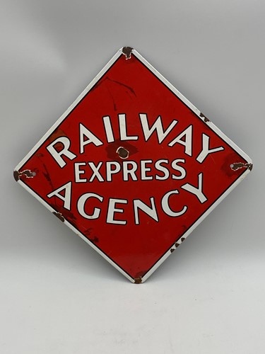 Lot 48 - Railway Express Agency, an enamelled sign 30 x...