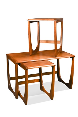 Lot 237 - G-Plan, a nest of three Astro teak tables