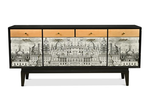 Lot 245 - A mid-century cityscape sideboard