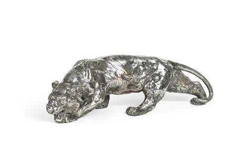 Lot 127 - An Art Deco silver-plated tiger