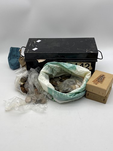 Lot 198 - A strong box full of coins, to include Hong...