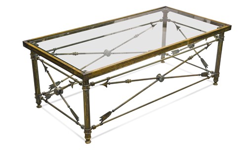 Lot 263 - Attributed to Maitland Smith, a modern glass topped coffee table