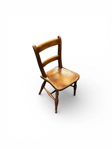 Lot 388 - A small George III oak and elm child's chair,...