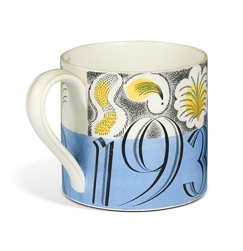 Lot 50 - Eric Ravilious (1903-1942) for Wedgwood, a 1937 King George VI and Queen Elizabeth Coronation mug