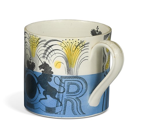 Lot 49 - Eric Ravilious (1903-1942) for Wedgwood, a 1937 King Edward VIII Coronation mug