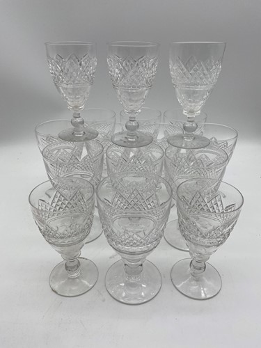 Lot 33 - Stuart heavy cut glass wine glasses, 11 red...