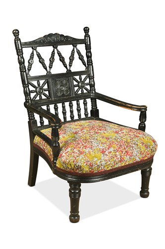 Lot 185 - In the manner of E. W. Godwin, an Aesthetic period low chair
