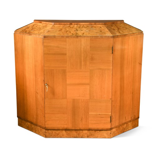 Lot 222 - An Art Deco walnut and burr walnut side cabinet