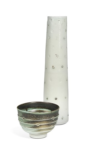 Lot 59 - Jack Doherty (b. 1948), a tall cylindrical porcelain vase