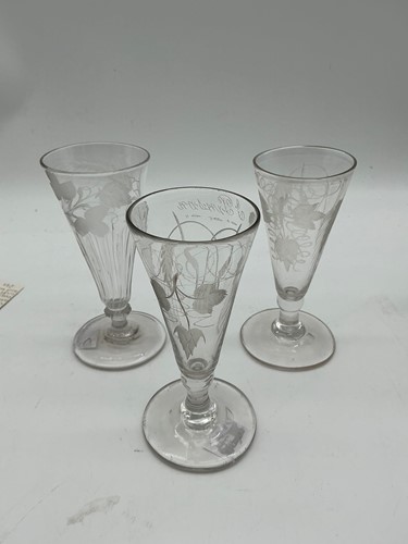 Lot 13 - 18th century and later wine or ale glasses,...