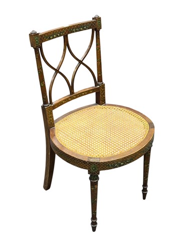 Lot 353 - An Edwardian satinwood bedroom chair with...