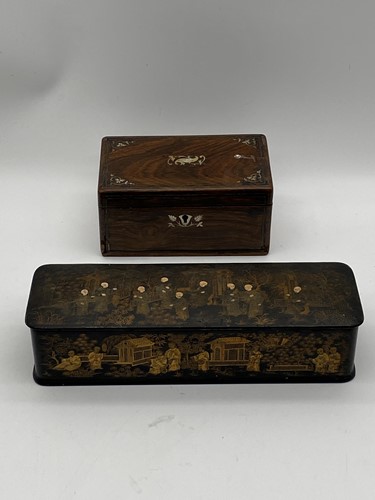 Lot 114 - A mid 19th century Chinese Export lacquered...